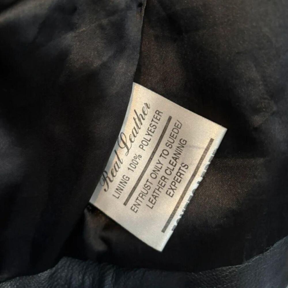 Fitted Black Leather Moto Jacket Indie Sleaze Tumblr - Picture 8 of 8